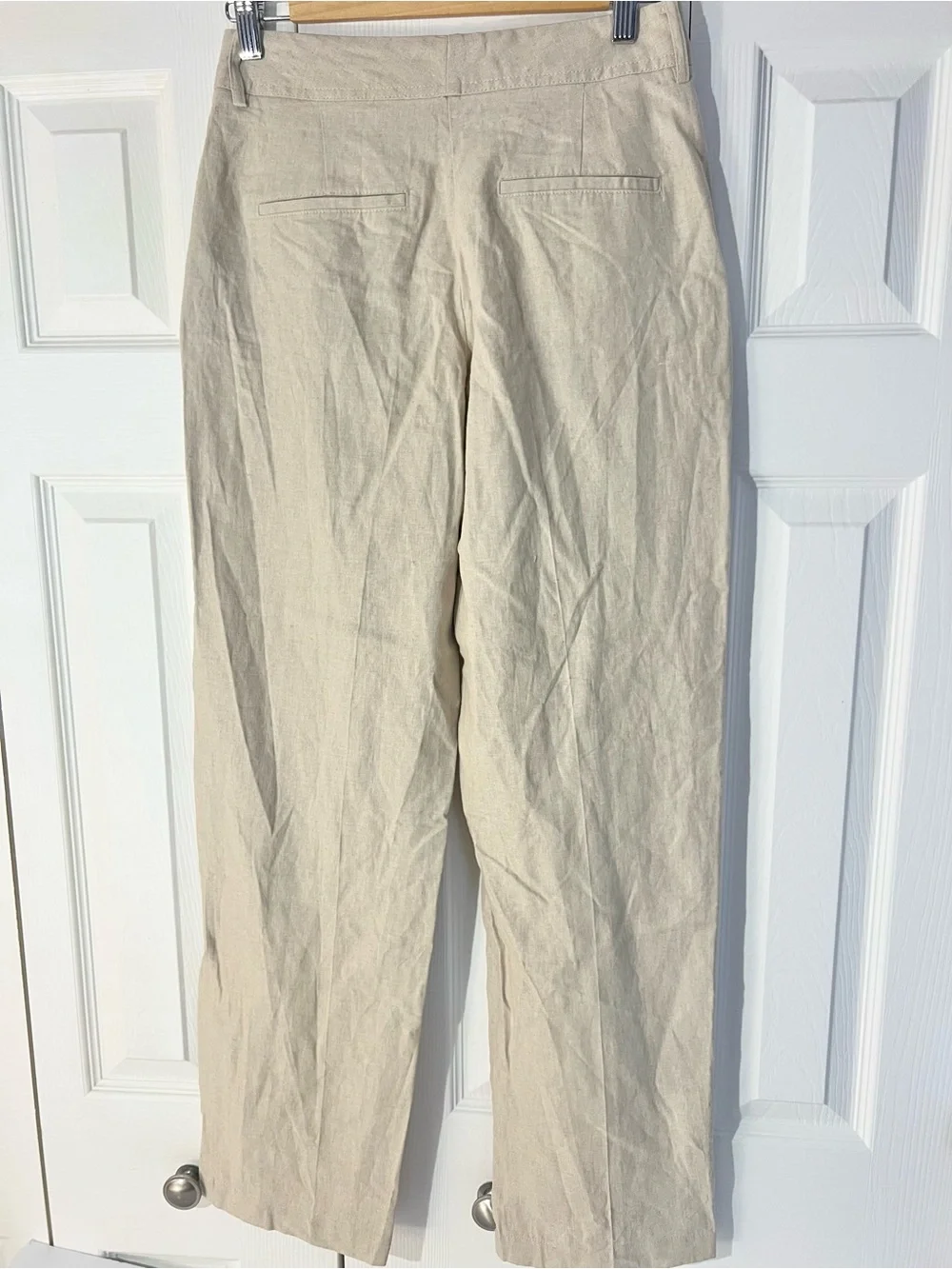ZARA linen blend straight-leg trousers